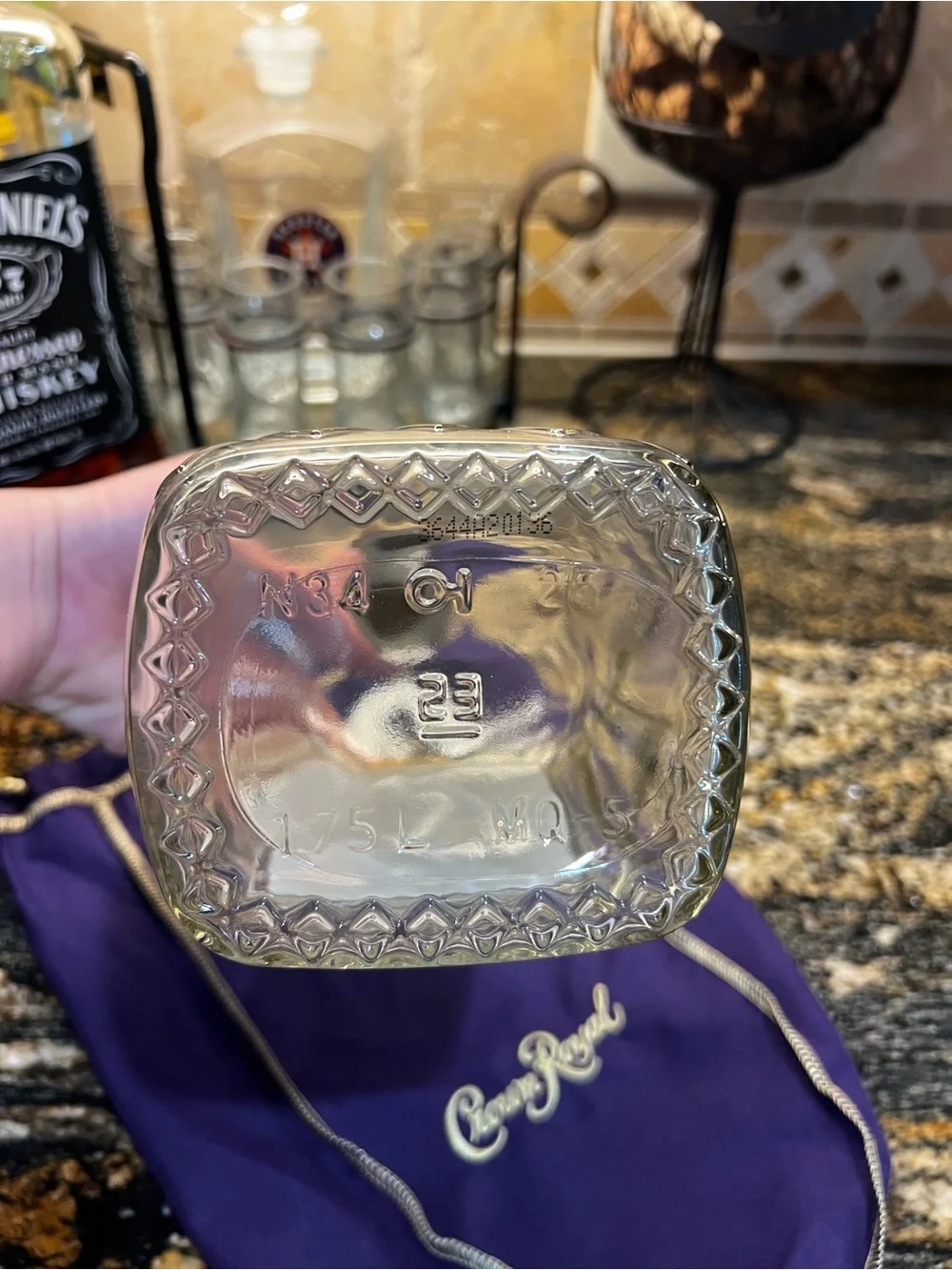Crown Royal 1.75L Bottle & Purple Velvet Crown Royal Bag